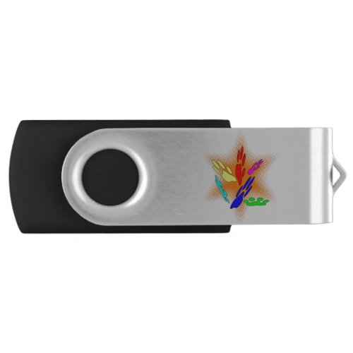 Pop Art Dog Paw Prints Flash Drive