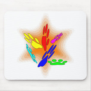 Pop Art Dog Paw Prints Mouse Pad