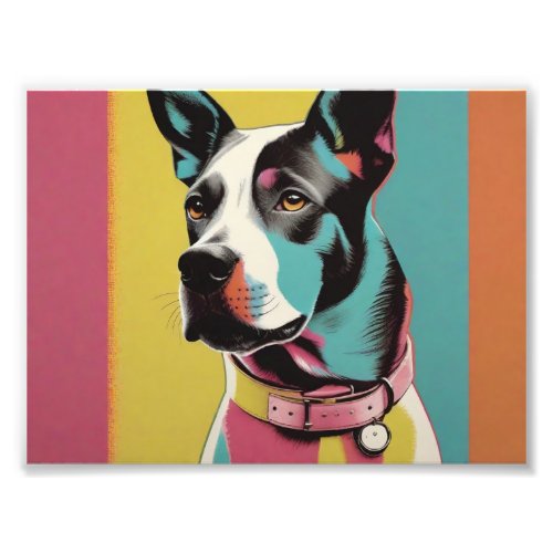 Pop Art Dog Photo _Modern Retro Color Block Poster