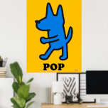 Pop Art Dog Poster – Blue Silhouette on Yellow<br><div class="desc">Bring energy and charm to your walls with this pop-art dog poster. A bright blue silhouette outlined in black stands against a vivid yellow backdrop, delivering bold contrast and playful personality. Minimalist yet expressive, this piece adds a splash of color and fun to living rooms, creative spaces, or children’s decor....</div>