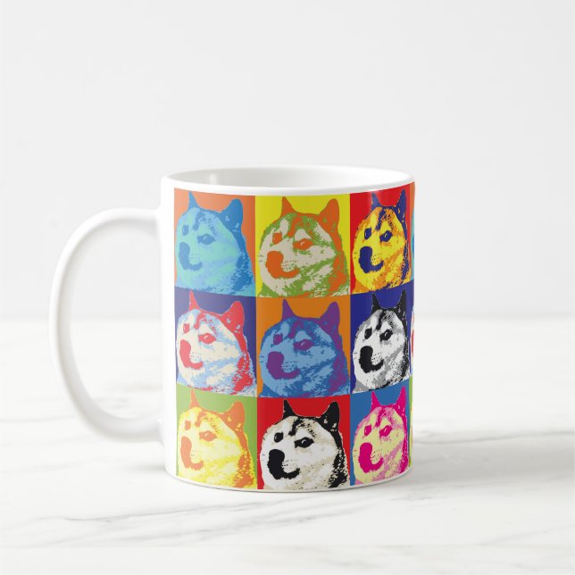 Pop Art Dogecoin Coffee Mug (Left)