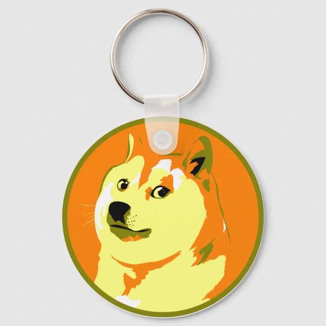 Pop Art dogecoin design Keychain (Front)