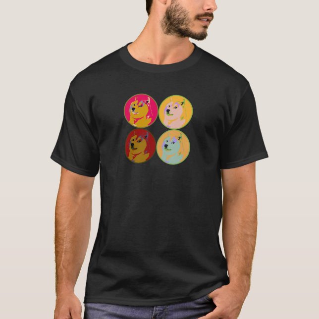 Pop Art dogecoin design T-Shirt (Front)