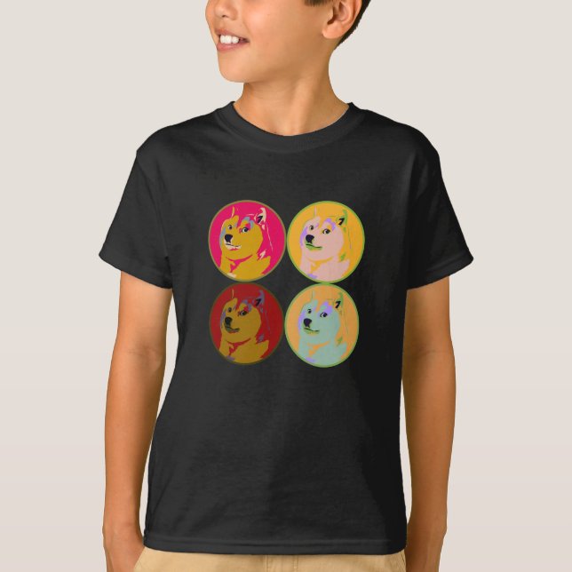 Pop Art dogecoin design T-Shirt (Front)