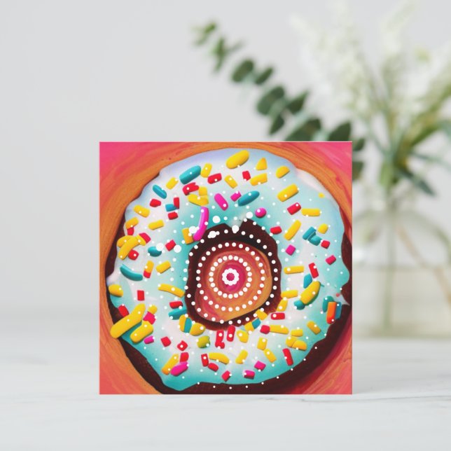 Pop Art Donut Holiday Card (Standing Front)