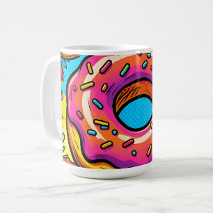 Pop Art Donuts Pattern Coffee Mug