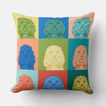 Pop Art Doodle Dog Pillow by GIFTSBYHEATHERMYERS at Zazzle