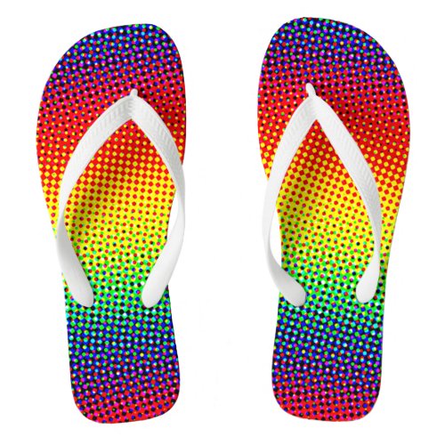 Pop Art Dots Rainbow Bright Colorful Gay Pride Flip Flops