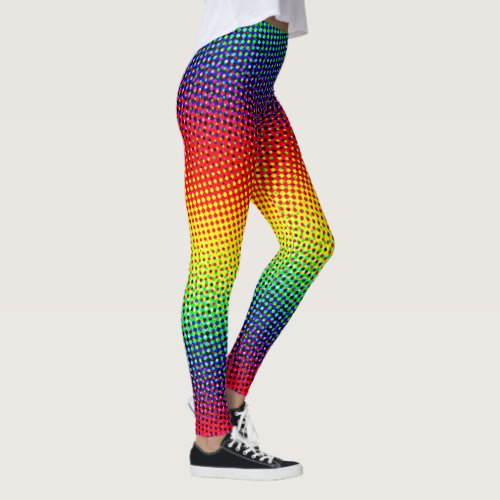 Pop Art Dots Rainbow Bright Colorful Gay Pride Leggings