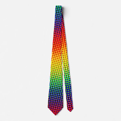 Pop Art Dots Rainbow Bright Colorful Gay Pride Neck Tie