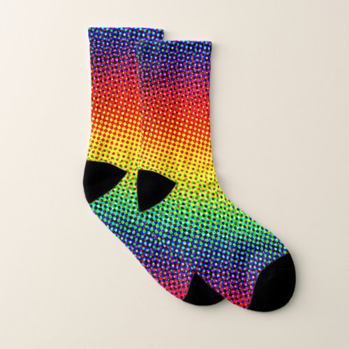 Pop Art Dots Rainbow Bright Colorful Gay Pride Socks