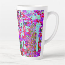 Pop Art Dragonflies on Pink Latte Mug