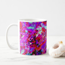 Pop Art Dragonflies on Pink Latte Mug