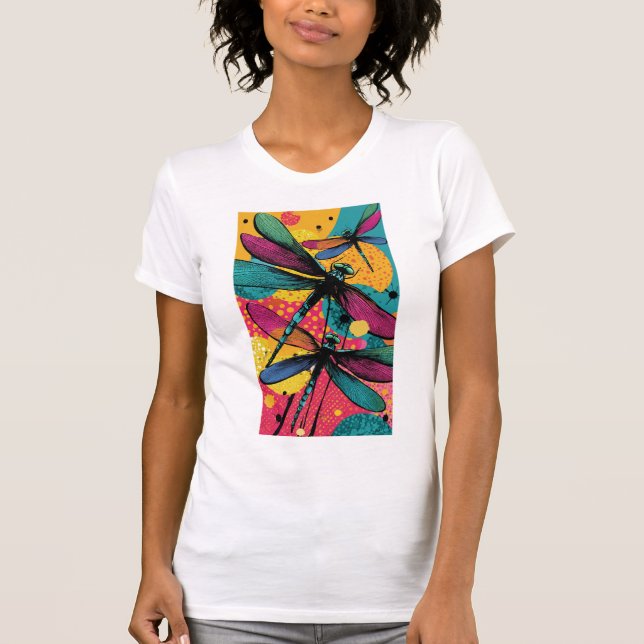 Pop Art Dragonflies T-Shirt (Front)