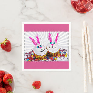 Pop Art Easter Bunny Cupcakes Napkins