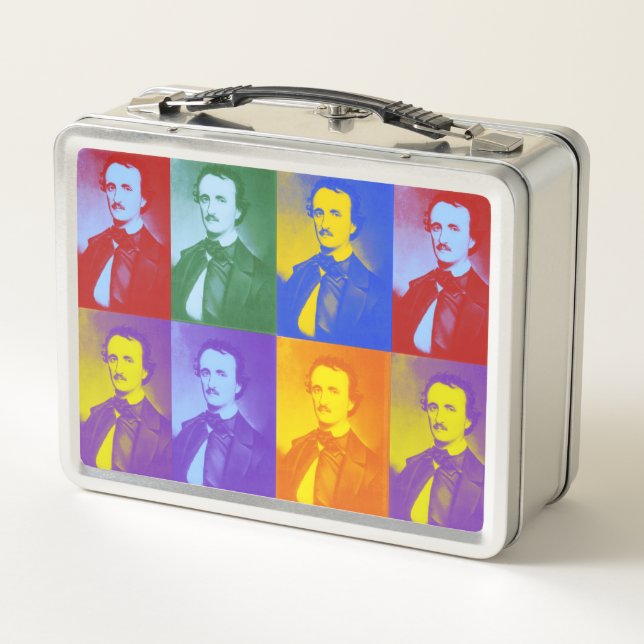 Pop-Art +{{ Edgar Allan Poe }}+ Metal Lunch Box (Back)