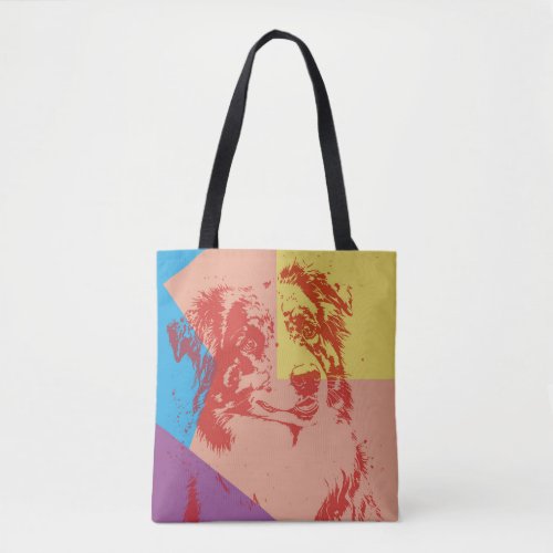 Pop Art Effect Australian Shepherd  Dog Lover  Tote Bag