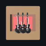 Pop Art Electric Guitar Monogram Initial<br><div class="desc">Musical Instruments Graphic Designs Illustrations</div>