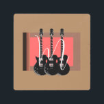 Pop Art Electric Guitar Monogram Initial<br><div class="desc">Musical Instruments Graphic Designs Illustrations</div>