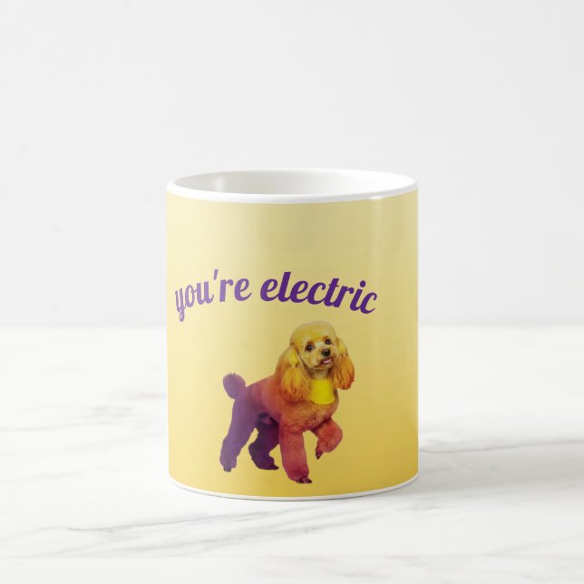 Pop Art Electric Poodle Dog Coffee Mug (Center)