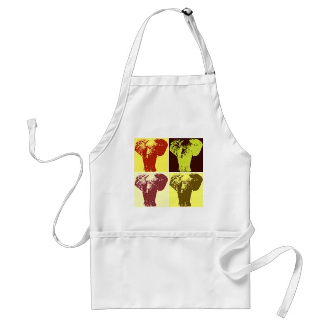 Pop Art Elephant Adult Apron (Front)