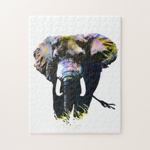 Pop Art Elephant _ Animal Illustration Painting Jigsaw Puzzle