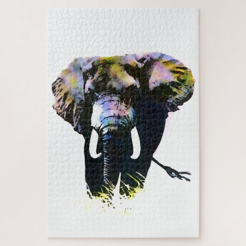 Pop Art Elephant _ Animal Illustration Painting Jigsaw Puzzle