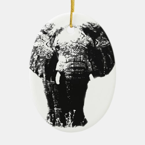 Pop Art Elephant Ceramic Ornament