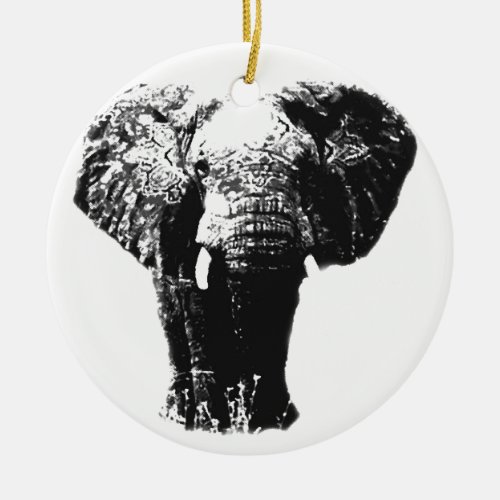 Pop Art Elephant Ceramic Ornament