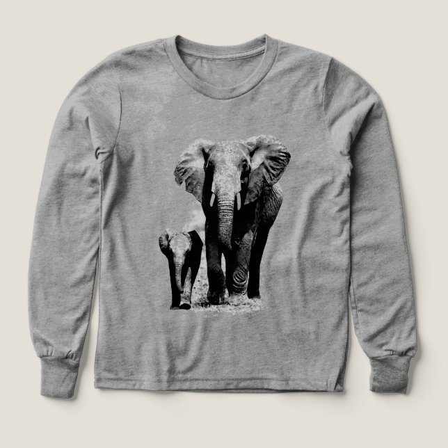 Pop Art Elephant Family Mom Baby Tri-Blend Shirts (Design Front)