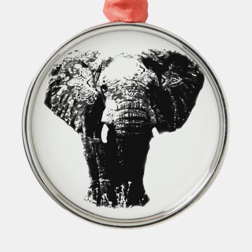 Pop Art Elephant Metal Ornament