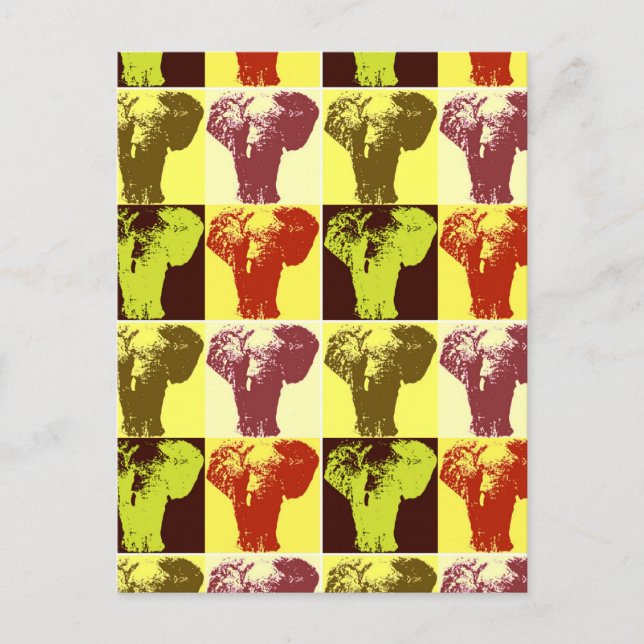 Pop Art Elephant Post Cards (Front)