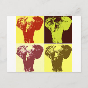 Pop Art Elephant Postcard