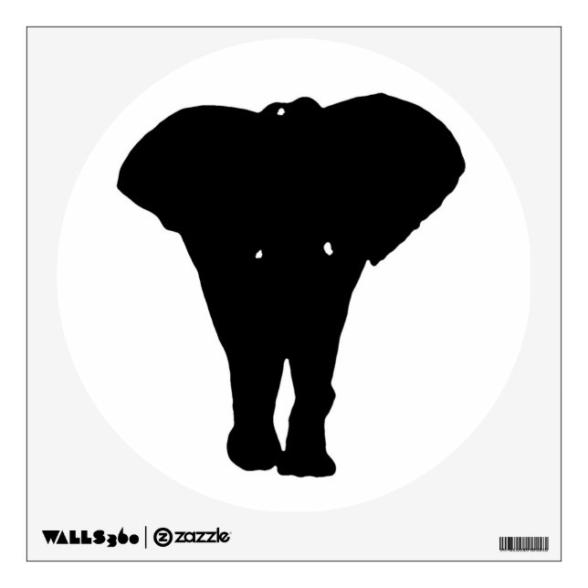 Pop Art Elephant Silhouette Wall Decal (Front)