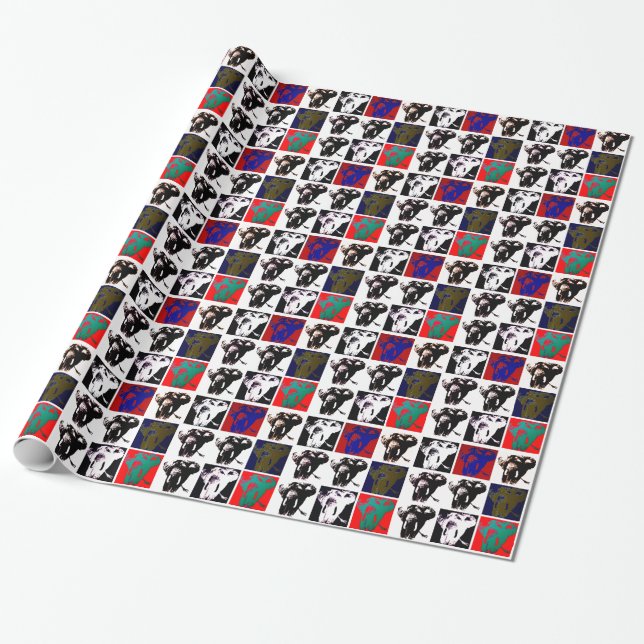 Pop Art Elephant Wrapping Paper (Unrolled)