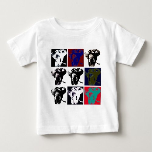 Pop Art Elephants Baby T_Shirt