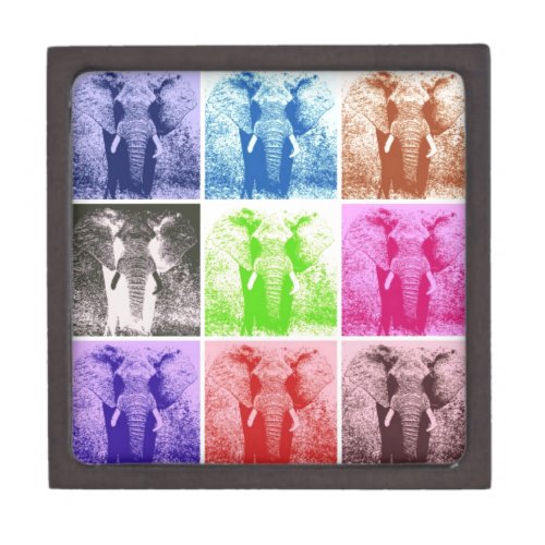 Pop Art Elephants Keepsake Box