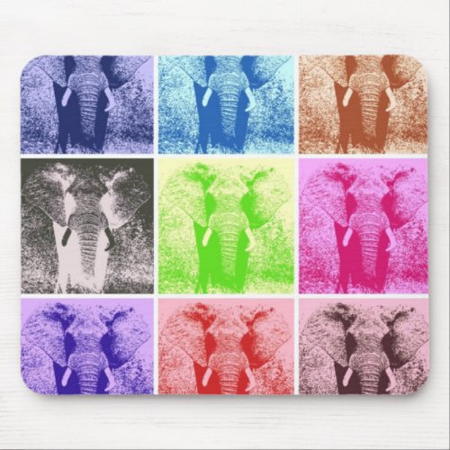 Pop Art Elephants Mouse Pad