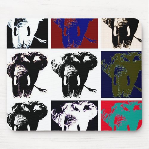 Pop Art Elephants Mouse Pad