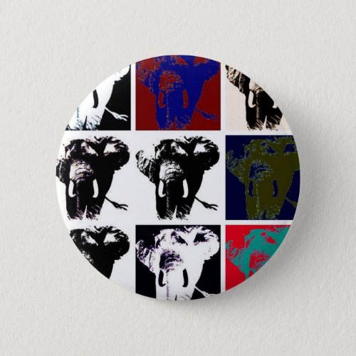 Pop Art Elephants Pinback Button