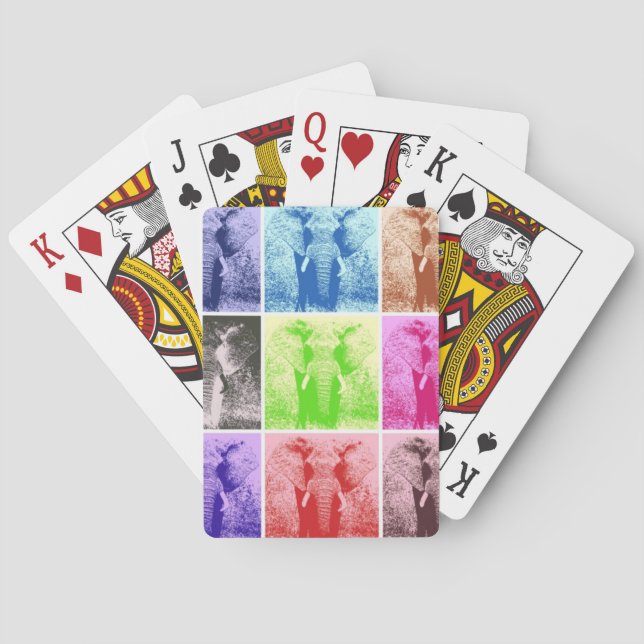 Pop Art Elephants Poker Cards (Back)