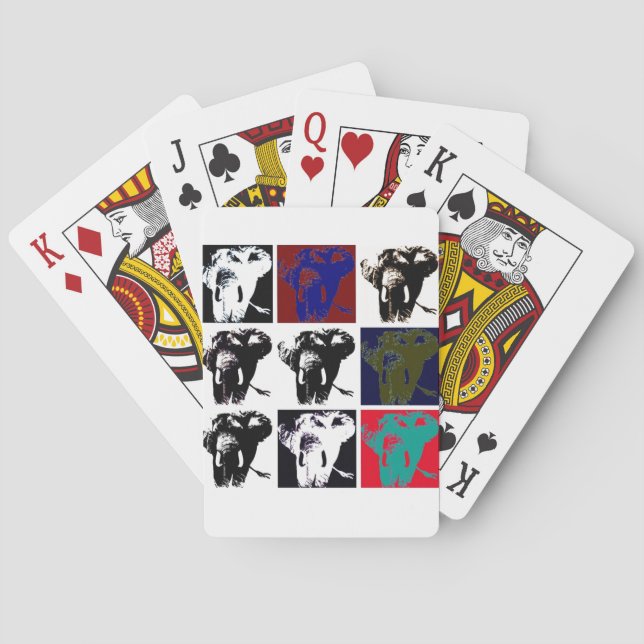 Pop Art Elephants Poker Cards (Back)