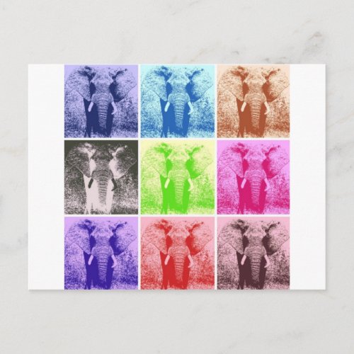 Pop Art Elephants Postcard