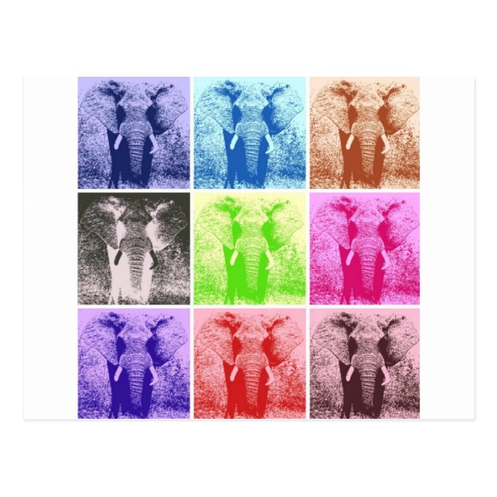 Pop Art Elephants Postcard