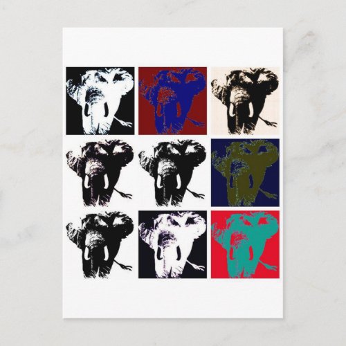 Pop Art Elephants Postcard