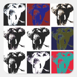 Pop Art Elephants Square Sticker