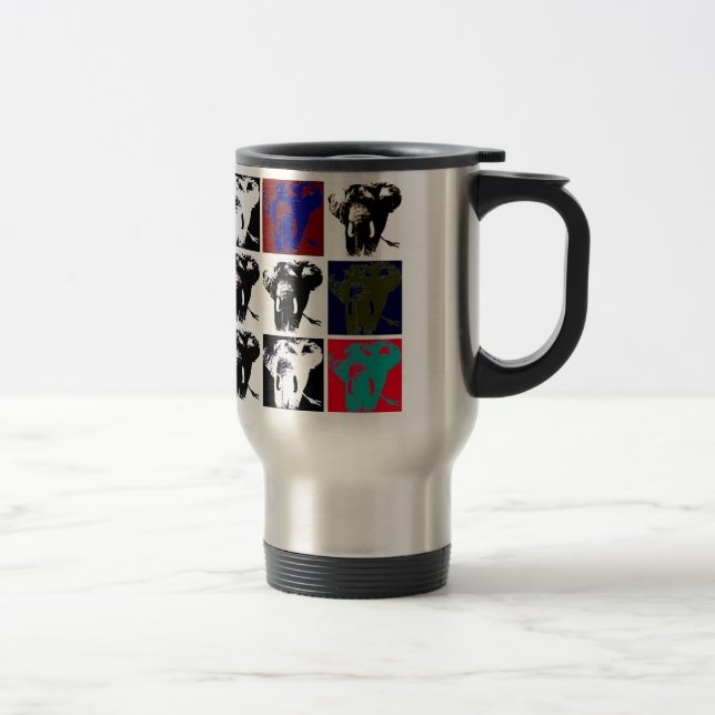 Pop Art Elephants Travel Mug (Right)