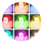 Pop Art Elizabeth I Classic Round Sticker