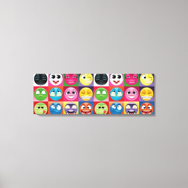 pop art emoji canvas art (Front)