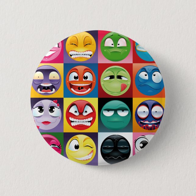 pop art emojis button (Front)